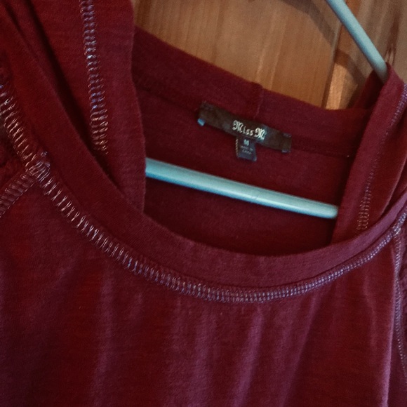 Miss Me Lace Blouse Womens Hooded asymmetrical - Picture 2 of 3